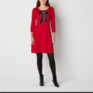 ISABEL & NINA sweater Dress with Black Bow